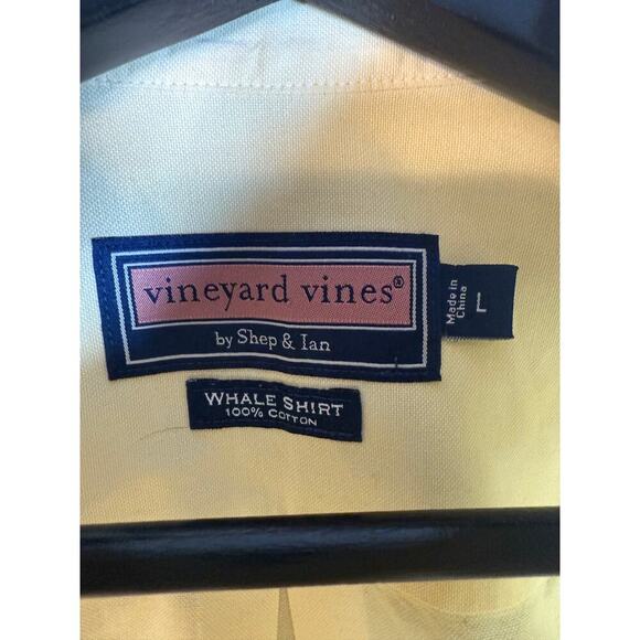 Vineyard Vines Mens Yellow 100% Cotton Whale Shirt Button Down - Large - Picture 4 of 6